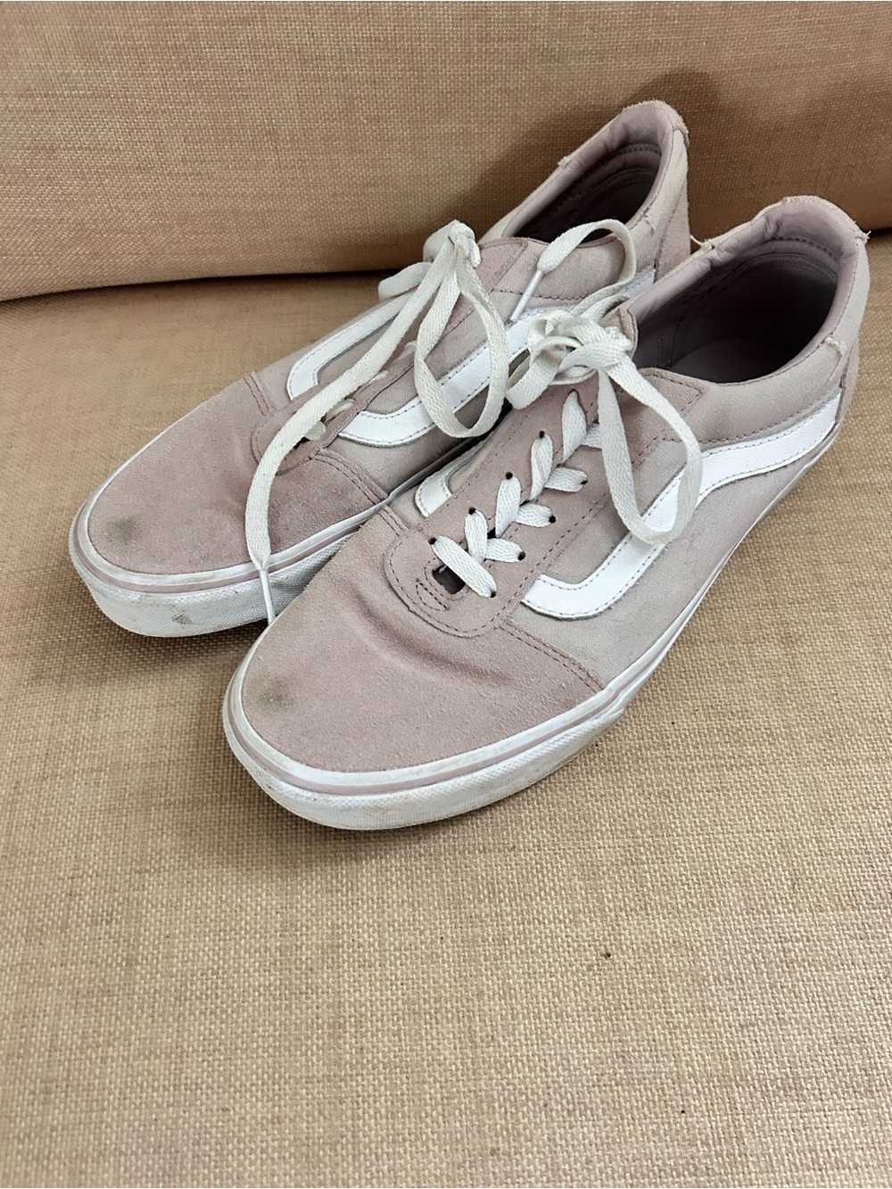 Vans Old Skool Sneakers in Light Pink and White